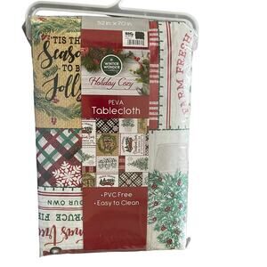 Winter Wonder Patchwork PEVA Tablecloth 52" x 70"